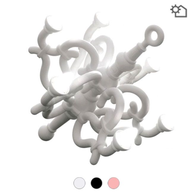 Qeeboo Fallen Chandelier XL Lampada da terra 6xE27 LED L 183 cm